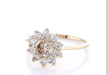 Zonder minimumprijs - Ring - 14 karaat Geel goud - 1.11ct., Nieuw