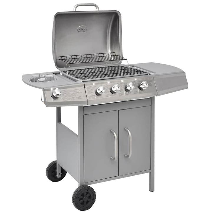 vidaXL Gasbarbecue 4+1 kookzone zilver, Elektronische apparatuur, Overige elektronische apparatuur, Nieuw, Verzenden