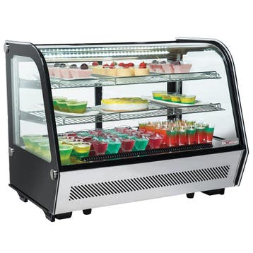 Koelvitrine | 160L | RVS/Zwart | +1°C/+12°C | Geforceerd |, Verzenden