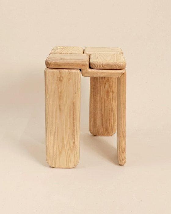 Luis Gimeno - Tabouret - Bois de frêne massif - Tabouret /, Antiek en Kunst, Kunst | Designobjecten