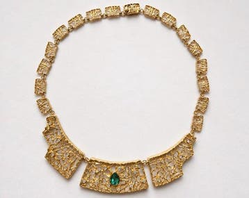 Halsketting - 18 karaat Geel goud - 2.52ct. tw. Smaragd -