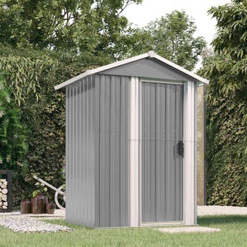 vidaXL Tuinschuur 126x97,5x177 cm gegalvaniseerd staal grijs, Tuin en Terras, Verzenden, Nieuw