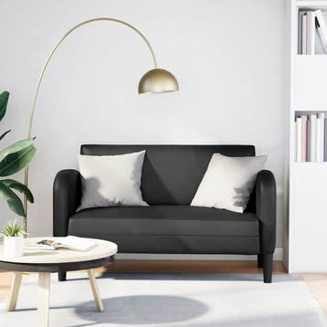 vidaXL Loveseat bank / zetel 110 cm kunstleer zwart, Verzenden