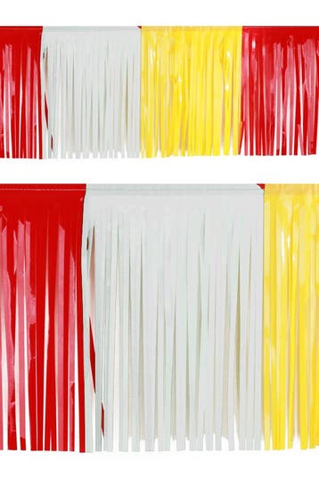 KIMU® Franje Slinger Rood Geel Wit Oeteldonk Fringe 6 Meter, Ophalen of Verzenden, Nieuw