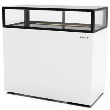 Neutrale Vitrine | INTEGRA | Wit/Zwart | 1 Niveau | Wielen, Verzenden, Nieuw in verpakking