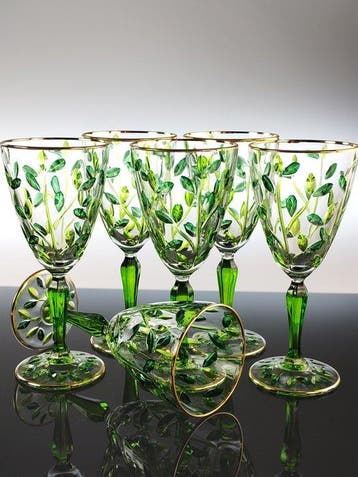 Secoloventesimo - Kelk (6) - Leaves Gold Chalice - 24 kt