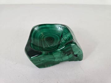 sculptuur, Malachiet schaal en olifant - 5 cm - Malachiet