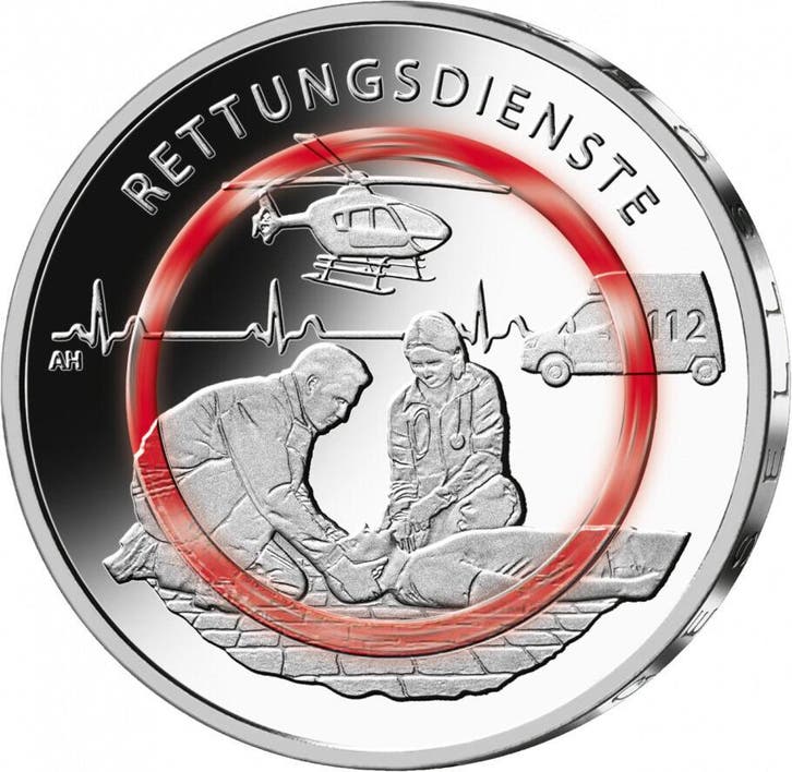 50 Euro 2022 Brd 5 x 10 Euro 2026 Rettungsdienste mit Pol..., Postzegels en Munten, Munten | Europa | Euromunten, België, Verzenden