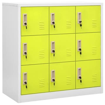 vidaXL Lockerkast 90x45x92,5 cm staal lichtgrijs en groen, Huis en Inrichting, Verzenden, Nieuw