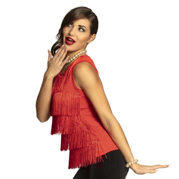 Rode Flapper Top, Kleding | Dames, Verzenden, Nieuw