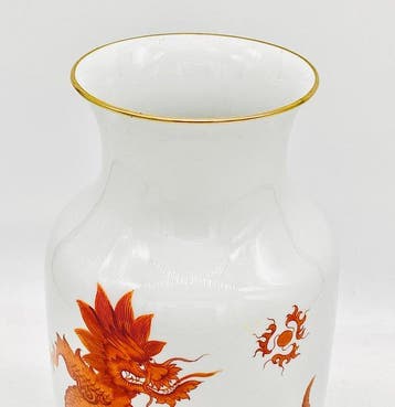 Meissen - Vaas - Roter Mingdrache, 30 cm - Porselein, Antiek en Kunst