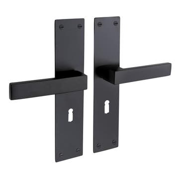 Deurklink Nova zwart met schild en sleutelgat 55 mm - deu..., Ophalen of Verzenden, Klink of Kruk