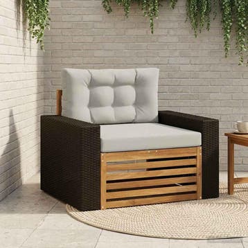 vidaXL Buiten Midden Sofa Naturel, Verzenden, Nieuw