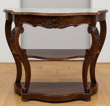 Wandtafel - Carrara marmer, Mahonie