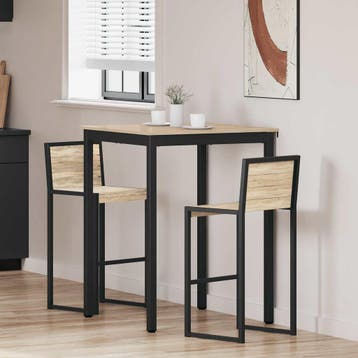 vidaXL Staande Bartafel Bewerkt hout Vierkant, Huis en Inrichting, Tafels | Eettafels, Verzenden, Nieuw