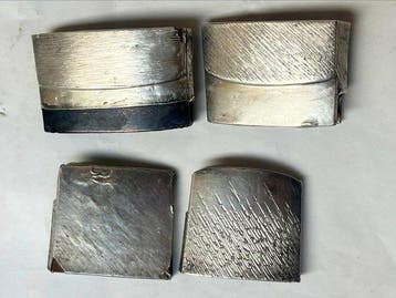 4 zilveren habaki met folie voor katana, zwaard, wakizashi,