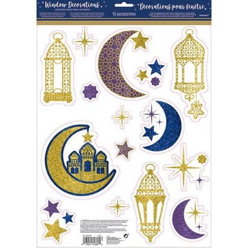 Ramadan Raamsticker 43cm 15st, Verzenden, Nieuw