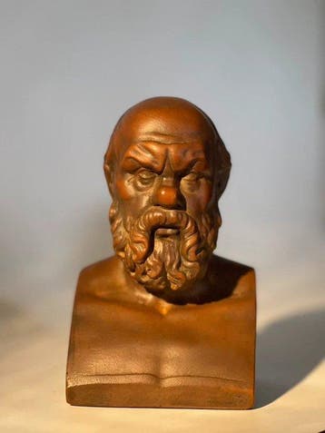 Beeldje - Sculpted head of Socrates (Ancient Greece) -