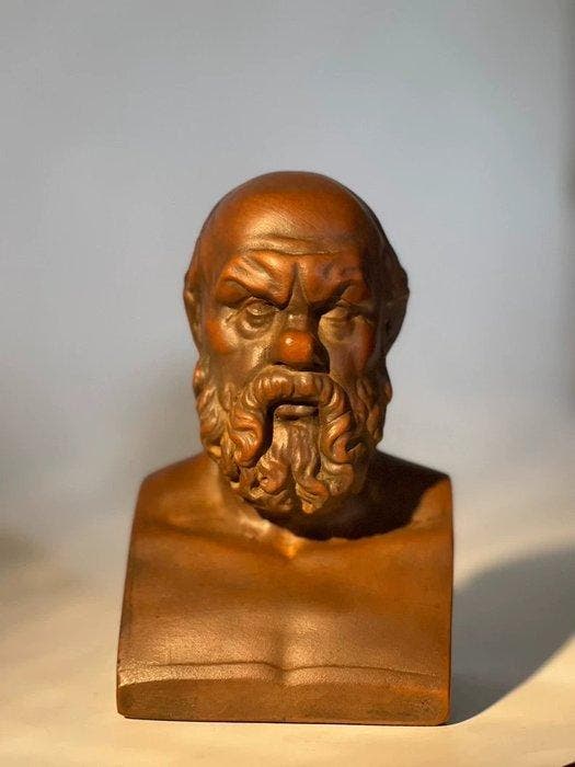 Beeldje - Sculpted head of Socrates (Ancient Greece) -, Antiek en Kunst, Antiek | Overige Antiek