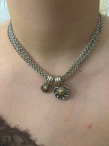 Sans prix de réserve - Collier Argent, or 750 - Structure, Bijoux, Sacs & Beauté, Colliers
