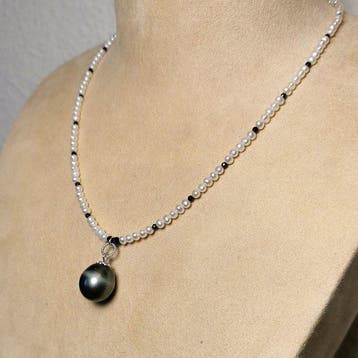 Zonder minimumprijs - Halsketting Zilver Parel - Spinel -, Nieuw