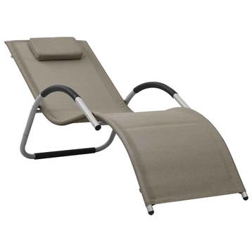 vidaXL Ligbed textileen taupe en grijs, Tuin en Terras, Ligbedden, Verzenden, Nieuw