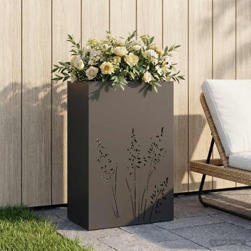 vidaXL Plantenbak Zwart 50 x 30 x 75 cm Koudgewalst staal, Verzenden, Nieuw