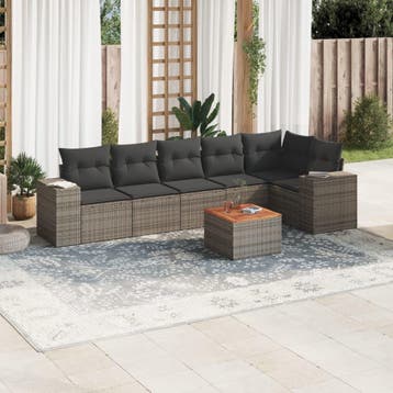 vidaXL Patio Sofa Set 6-zits Grey, Verzenden, Nieuw