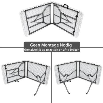 MaxxGarden Vouwtafel - Tuintafel - 180x70x74 cm - Wit Ret..., Ophalen of Verzenden