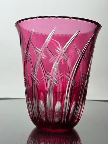 Val Saint Lambert - Vaas - Kristal - Roze vaas VSL