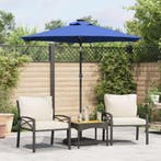 vidaXL Parasol met LEDs en stalen paal 225x225x212 cm, Verzenden