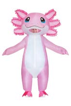 KIMU® Opblaas Kostuum Axolotl Opblaasbaar Pak Salamanderpak, Ophalen of Verzenden, Nieuw