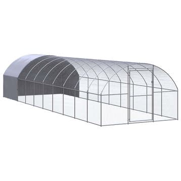vidaXL Kippenren 3x10x2 m gegalvaniseerd staal, Dieren en Toebehoren, Verzenden, Nieuw