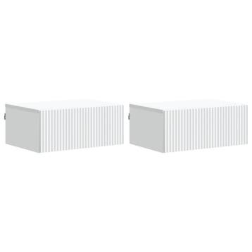 Zwevende nachtkastjes wit - Ideaal voor kleine kamers - 4..., Verzenden, Zo goed als nieuw, Minder dan 150 cm, Minder dan 100 cm