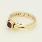 Ring - 14 karaat Geel goud - Granaat., Nieuw