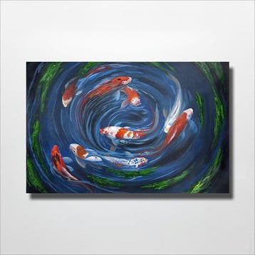 Hung Richard (1966) - Le cycle des Koï 80 120 cm - No
