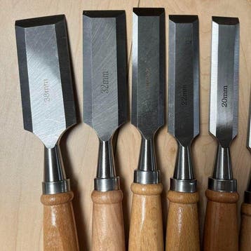 Houtbewerkingsbeitelset (12 stuks) — Platte timmerbeitels