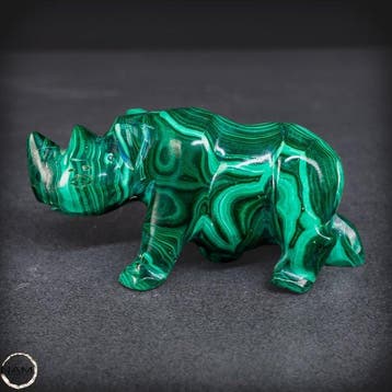 Zeer decoratieve natuurlijke malachiet Rhino- 108.09 g