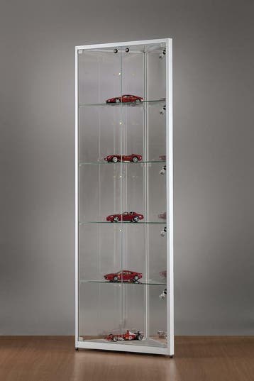 *TIP*  Luxe vitrinekast hoek aluminium 50 cm met verstelbaa, Ophalen of Verzenden