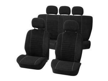 Stoelhoesset Velours 9-Delig Zw/Gr, Auto-onderdelen, Ophalen of Verzenden, Nieuw