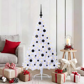 vidaXL Kunstkerstboom met 150 LED Wit 150 cm PVC en Staal, Verzenden