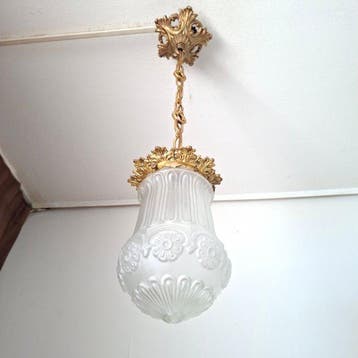 Plafondlamp - Verguld brons, Antiek en Kunst