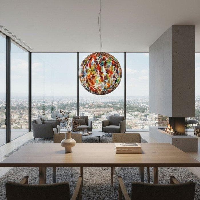 Lampe de table - Verre - Lustre suspendu de 40 cm, Antiek en Kunst, Antiek | Verlichting