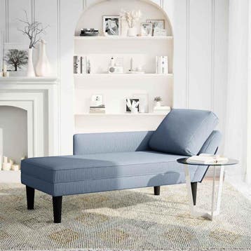 vidaXL Chaise longue met kussen corduroy stof blauw, Verzenden, Nieuw