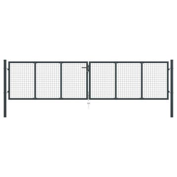 vidaXL Tuinhek van gaas gegalvaniseerd staal 400x75 cm grijs, Tuin en Terras, Verzenden, Nieuw