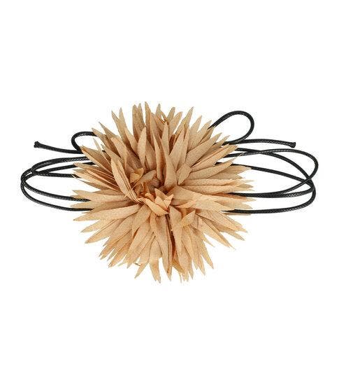 Haarband Bloem - Veter - Striklint - Beige, Bijoux, Sacs & Beauté, Beauté | Soins des cheveux