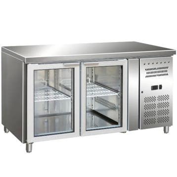 Koelwerkbank | 314L | 2 Glasdeuren (1/1 GN) | +2°C/+8°C |, Zakelijke goederen, Horeca | Keukenapparatuur, Verzenden, Nieuw in verpakking