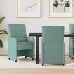 vidaXL Eetkamerstoelen met wielen 2 pcs Zeegroen 58 x 67 x, Verzenden, Nieuw