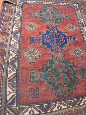 Tapis Kazak Lori Pampak en laine sur laine antique - Tapis -, Nieuw