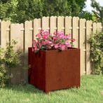 vidaXL Plantenbak met poten roestig 40x40x40 cm cortenstaal, Tuin en Terras, Bloempotten, Verzenden, Nieuw